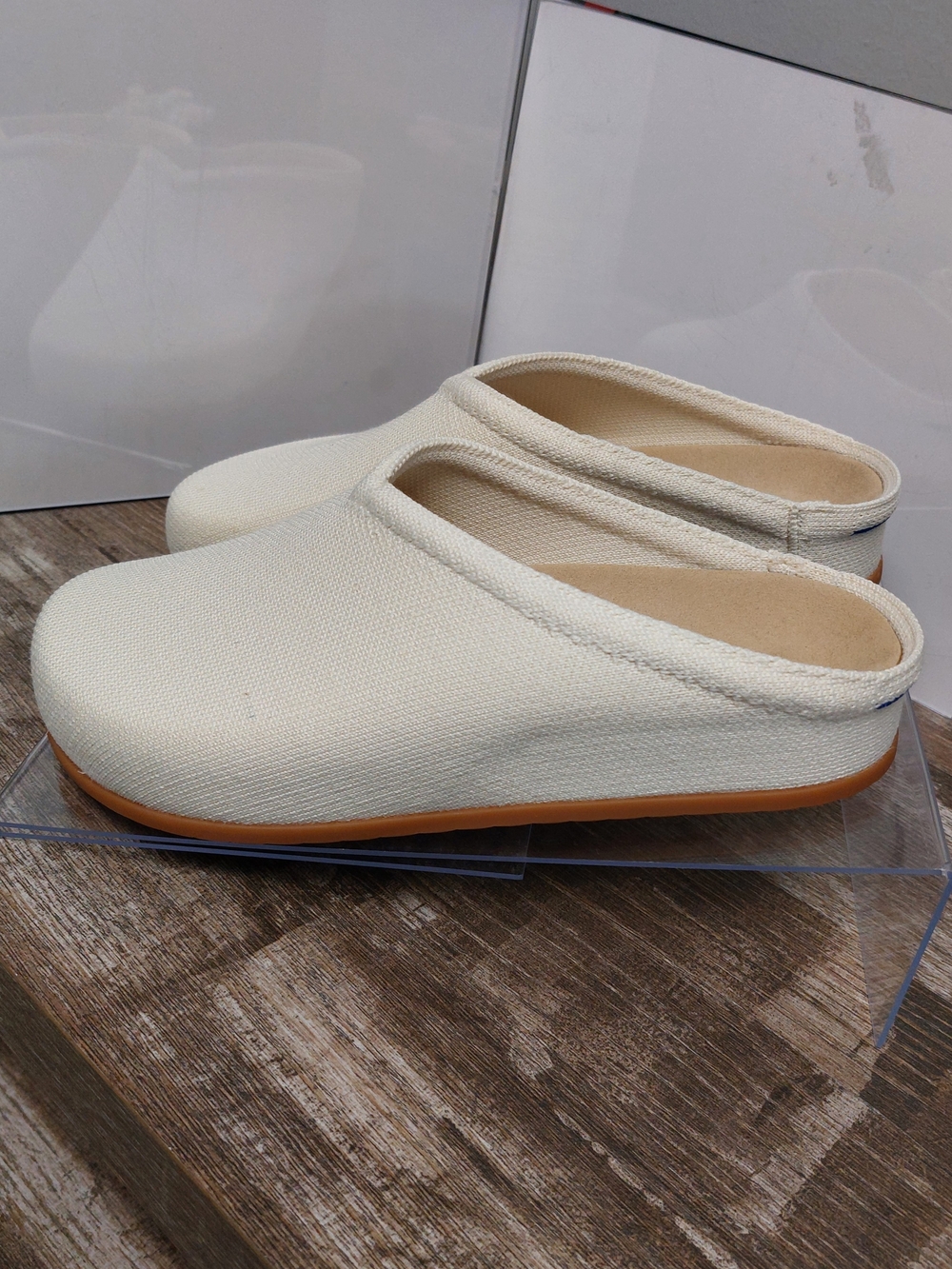 Rothy's Cream Canvas Slip-On Clogs - Picture 3 of 8